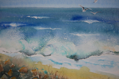Meeresbrandung-Aquarell-40x50cm