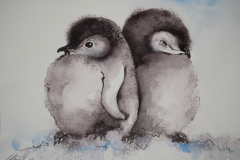 Pinguine-Aquarell-30x40cm
