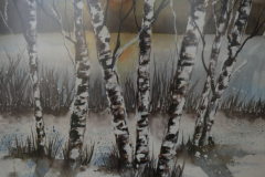 Winterlandschaft-mit-Birken-Aquarell-60x90cm